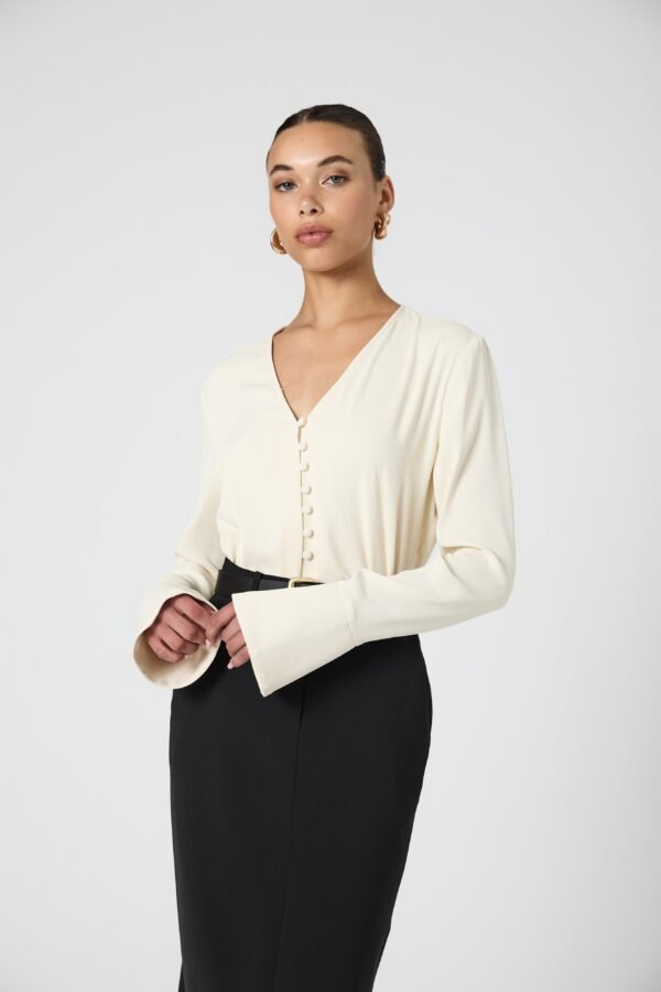 Carmen Crepe Bell Sleeve Blouse